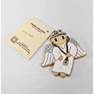 Vtg St Andrews Ceramic Pottery Medical Professional DOCTOR ANGEL Ornament Plaque